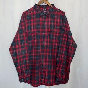Columbia NWT red and grey mens button down long sleeve shirt